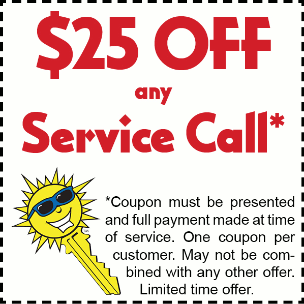 $25 off any service call. See section below for text meant for the visually impaired.