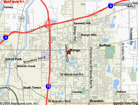 Map of the area our Mango locksmiths in Florida service